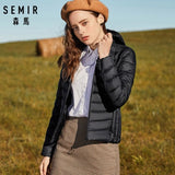 SEMIR 2019 New Parkas basic Winter jackets Female Women Winter plus velvet lamb hooded Coats Down Winter Jacket Womens Outwear