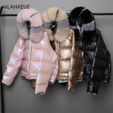 Double-Sided Wear Fur Hooded Down Coats Women Solid Loose Parkas Coat Female Thicken Warm Winter Jackets Zipper Casaco Feminino