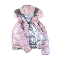 Double-Sided Wear Fur Hooded Down Coats Women Solid Loose Parkas Coat Female Thicken Warm Winter Jackets Zipper Casaco Feminino