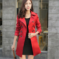 2019 Autumn New Double Breasted Trench Coat Female High Quality Business Outerwear Woman Classic With Belt Long Trench Coat