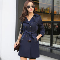 2019 Autumn New Double Breasted Trench Coat Female High Quality Business Outerwear Woman Classic With Belt Long Trench Coat