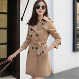 2019 Autumn New Double Breasted Trench Coat Female High Quality Business Outerwear Woman Classic With Belt Long Trench Coat