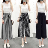 Womens Wide Leg High Waist Casual Summer Thin Pants Loose Culottes Trousers NYZ Shop